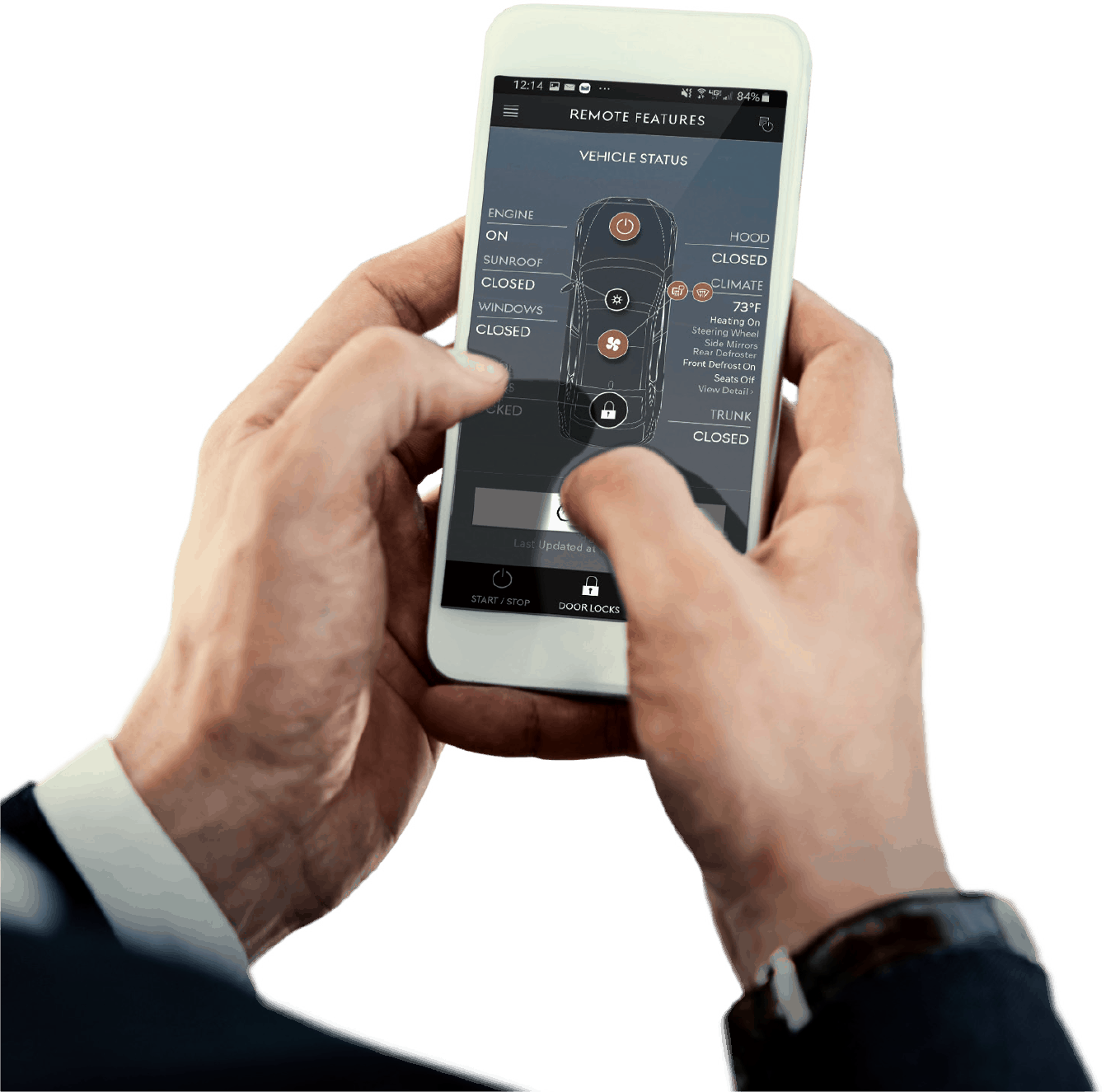 Genesis Connected Services app, remote features screen